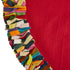 Handmade Felt Wool Christmas Tree Skirt - Multicolor Fringe Border on Red - 51" - ARCADIA HOME